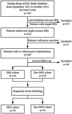 Stereotactic Radiosurgery With vs. Without Prior Embolization for Brain Arteriovenous Malformations: A Propensity Score Matching Analysis